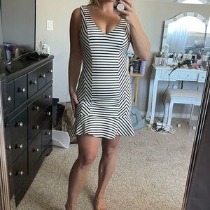 Black and white striped Bebe dress